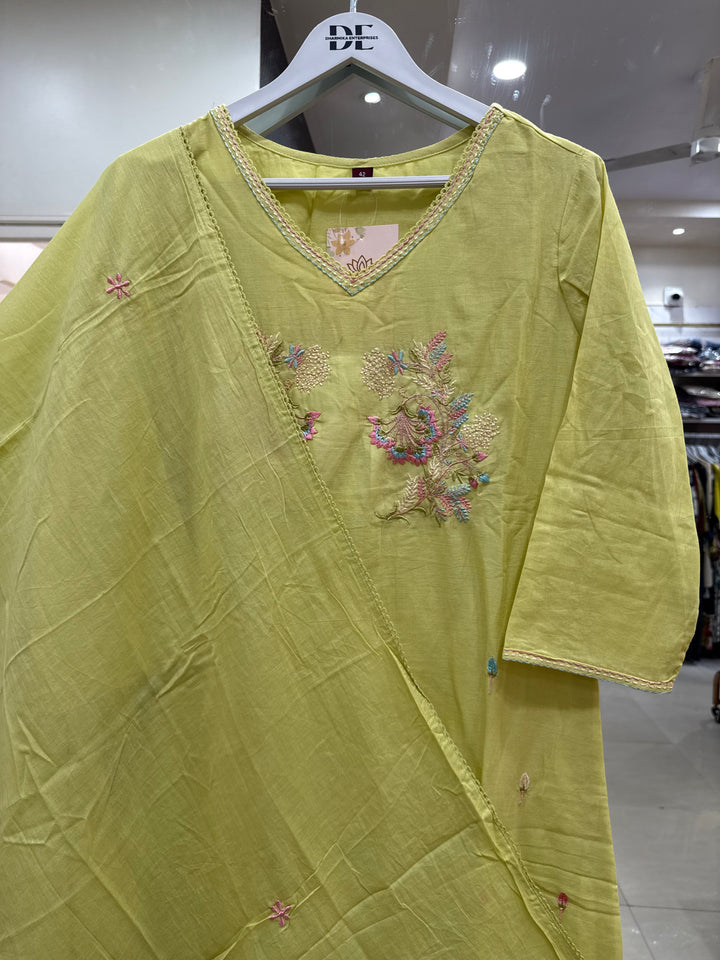 Pure Mul Cotton with Embroidery Work (Cotton Lining)  | R168