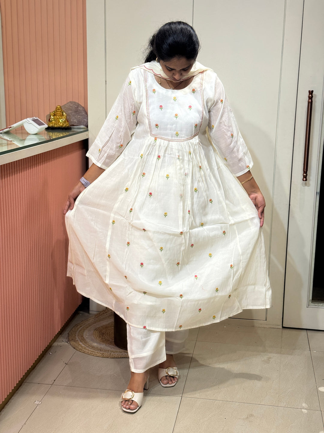 Beautiful Silk Mul Chanderi 3 Pcs Set | R138