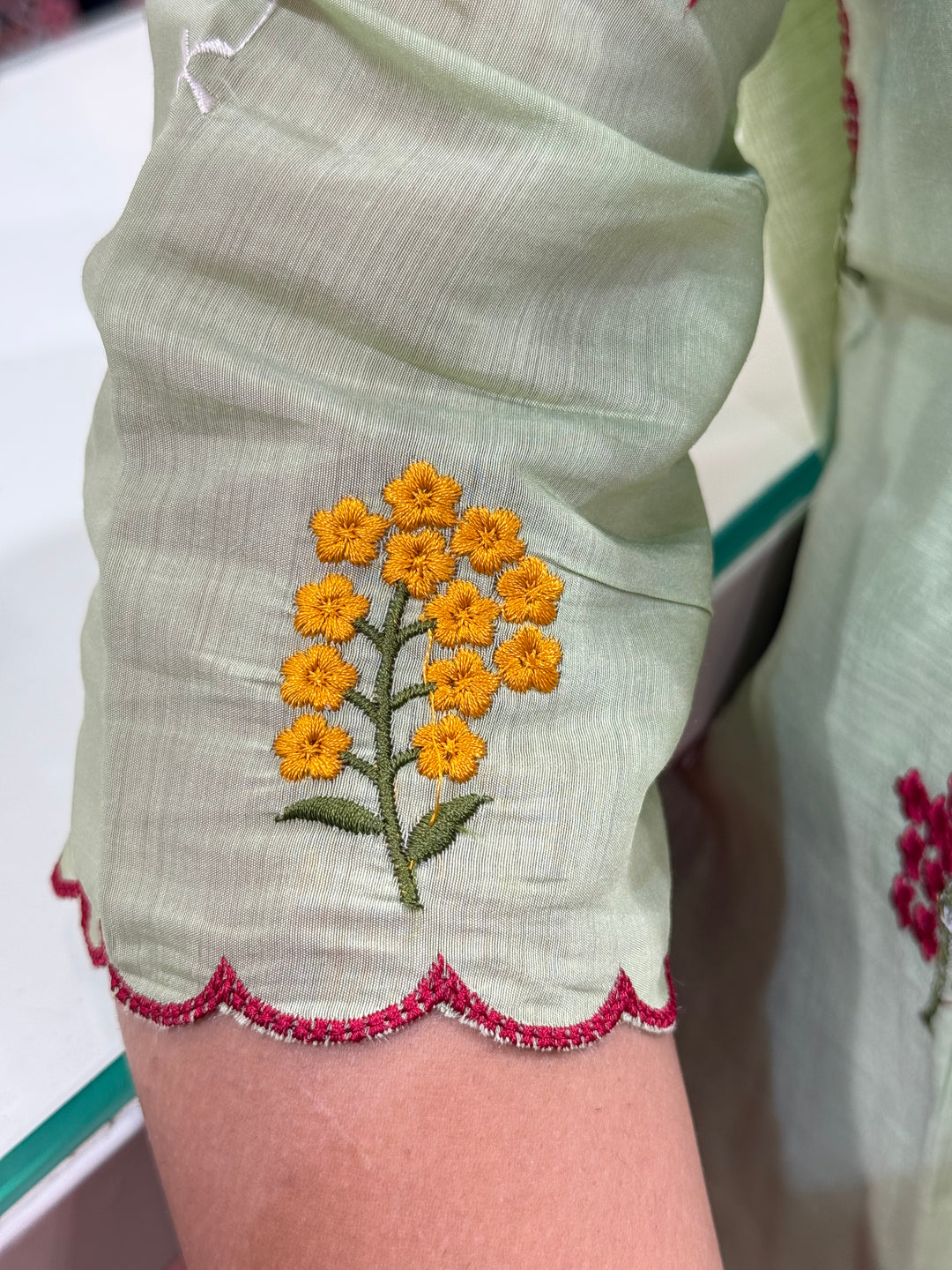 Mul Chanderi Embroidery Collection – Elegant Flare Pattern | R179