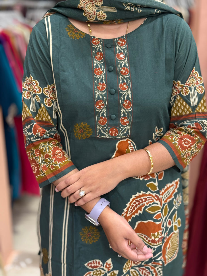 60-60 Cotton 3 Pc Kurta Set | R156