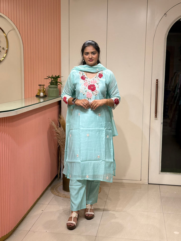 Mul Chanderi Collection with Embroidery work  | R208