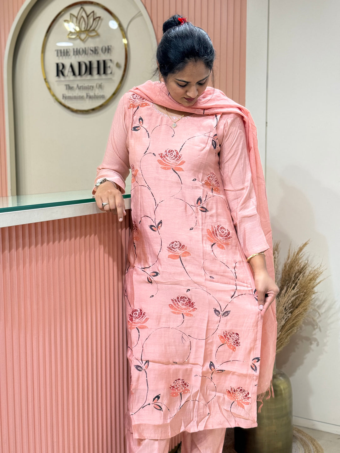 Premium Mul Chanderi Collection with Floral Work | R217
