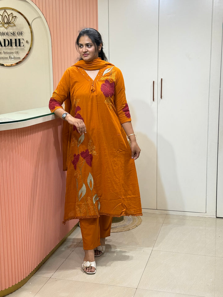Mul Cotton 3 Pcs Set with cotton lining | R181