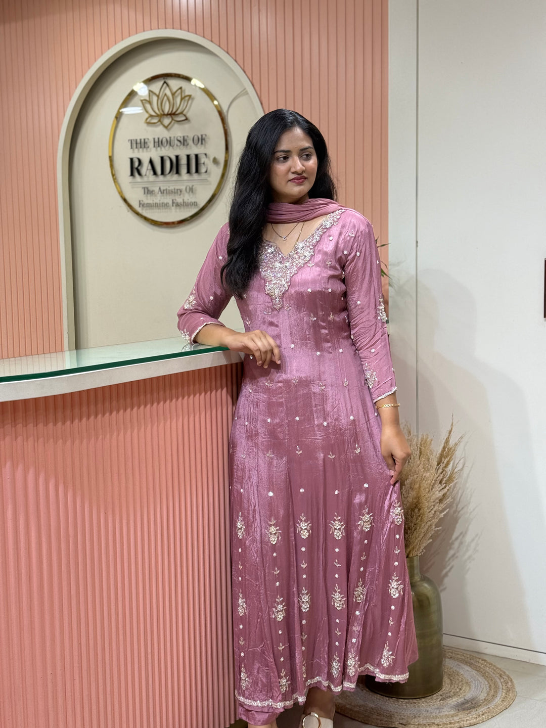 Pure Chinon Festive Collection | Full Handwork, Sequin &amp; Cut Dana | R177