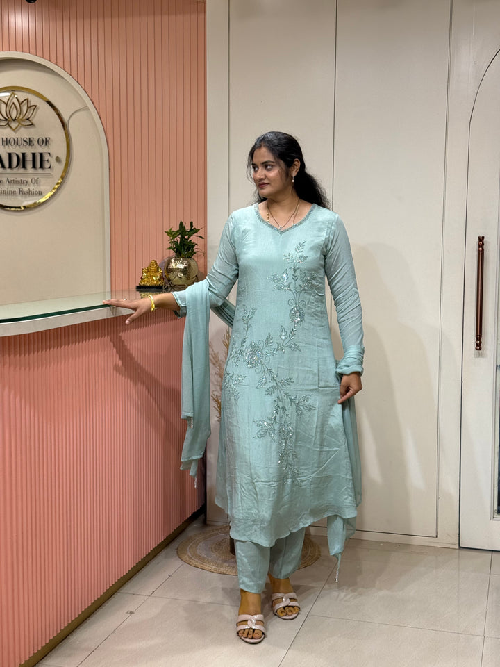 Pure Chinon Handwork Collection Party Wear | R177