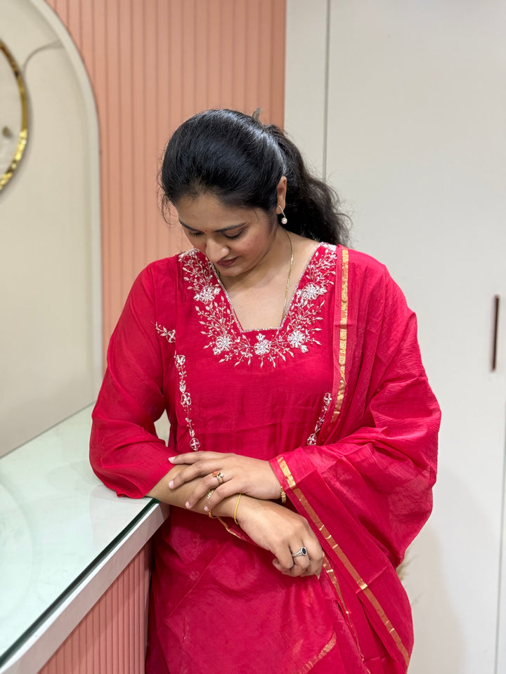 Mul Chanderi Partywear Collection |Cut Dana  &amp; Zardozi Work | R206