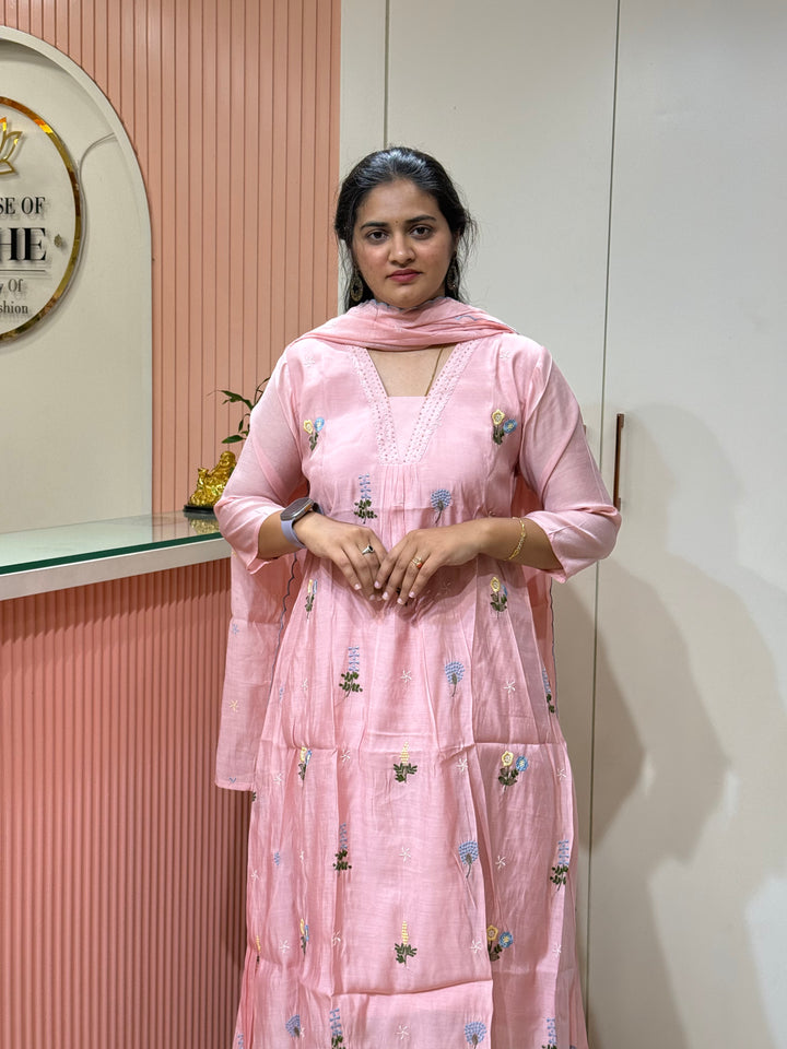 Mul Chanderi Collection with Embroidery work | R179