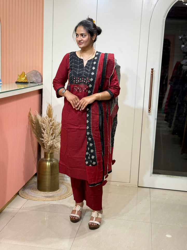 Pure Cotton 3 Pcs Set Collection with Ikkat print | R180