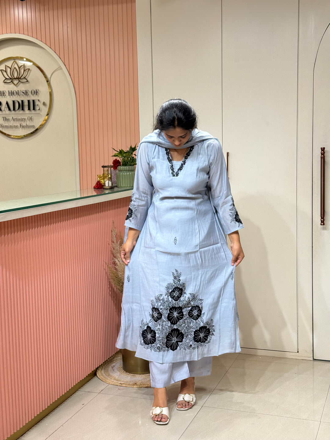 Pure Mul Chanderi Collection with embroidery Work(cotton Lining) | R229