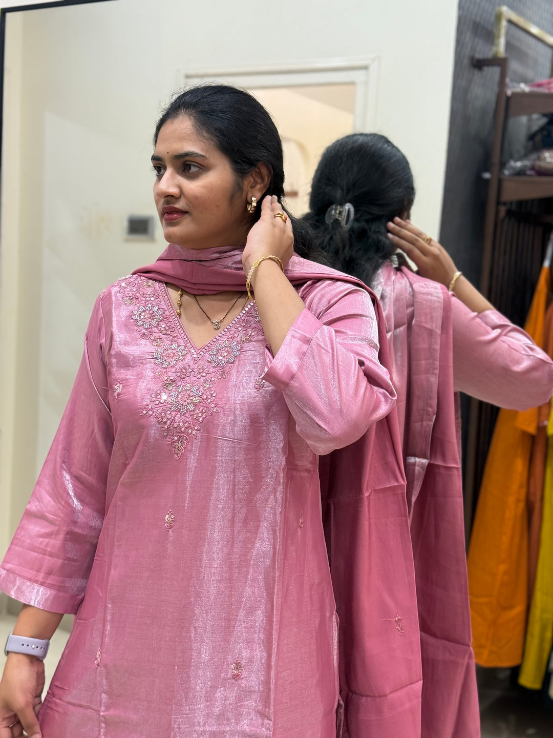 Premium Roman Silk Kurta Set – Elegant Collection | R116