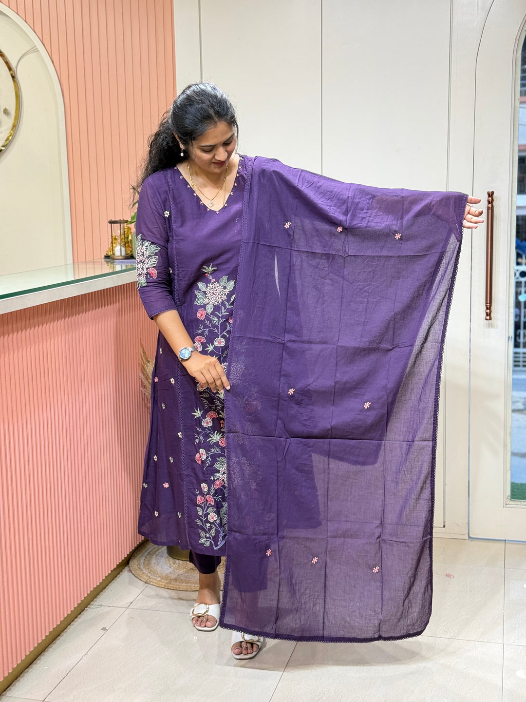 Mul Cotton Collection with Embroidery work (Cotton Lining)| R181