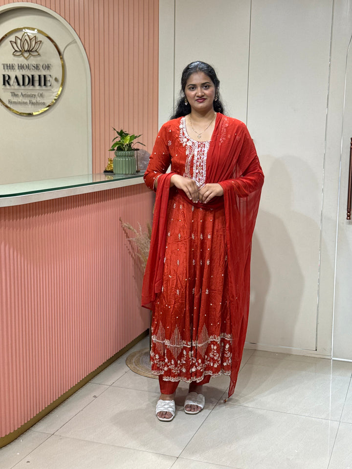 Pure Chinon Handwork Collection Party Wear | R177