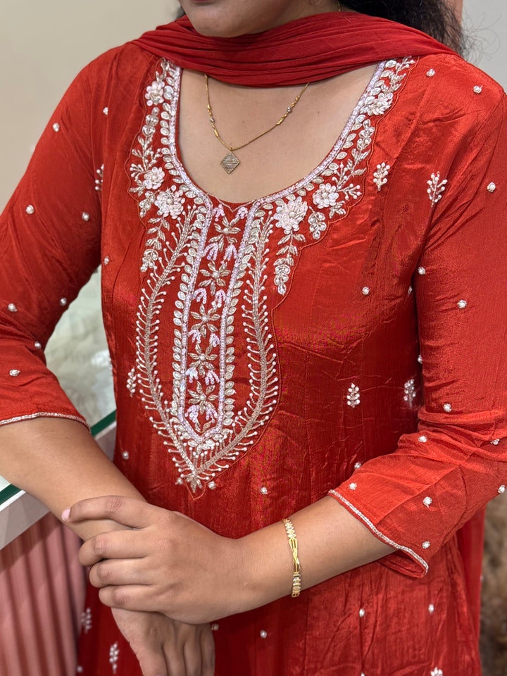 Pure Chinon Handwork Collection Party Wear | R177