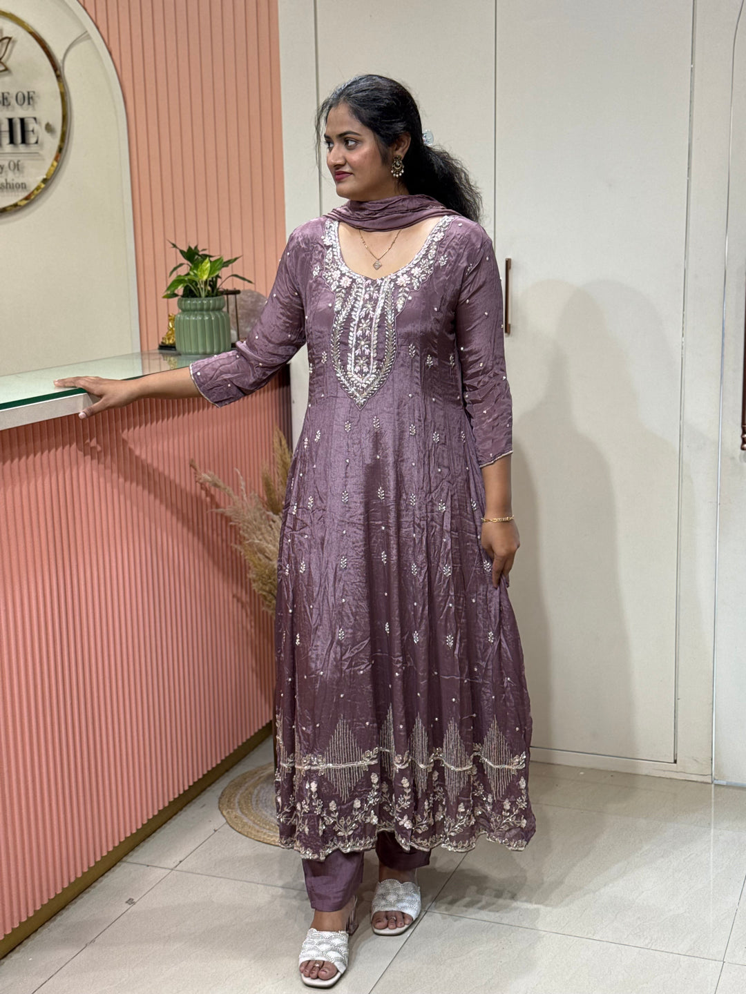Pure Chinon Handwork Collection Party Wear | R177