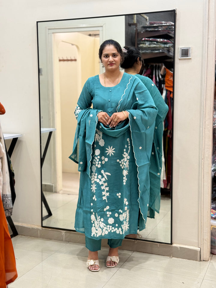 Mul Chanderi with Embroidery work | R204