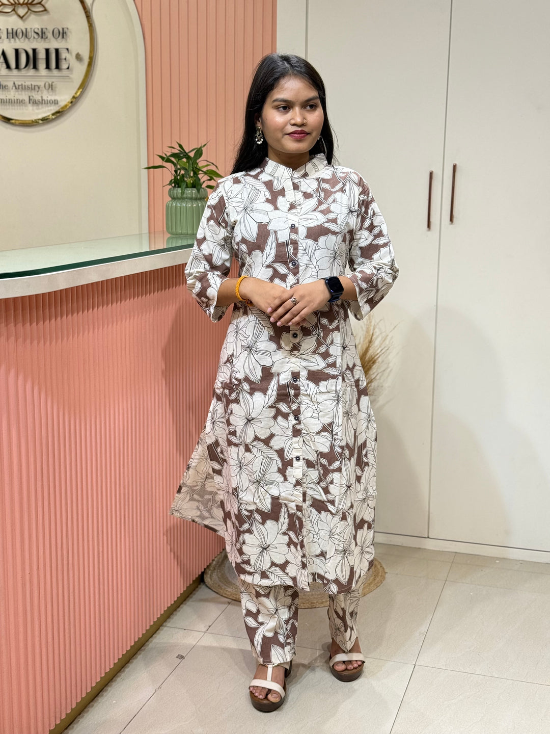 Flex Cotton 2 piece collection with floral work | R137