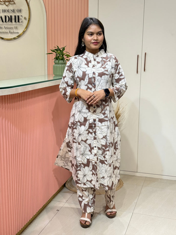 Flex Cotton 2 piece collection with floral work | R137