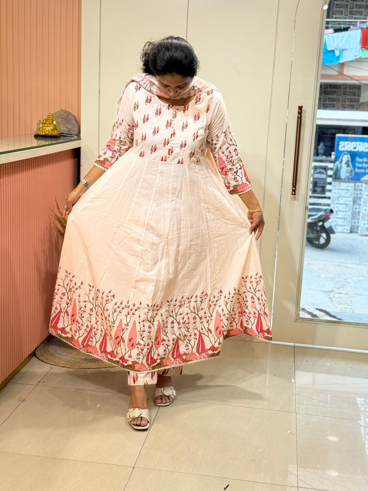 Pure Cotton Anarkali Style Collection with cotton Lining | R164