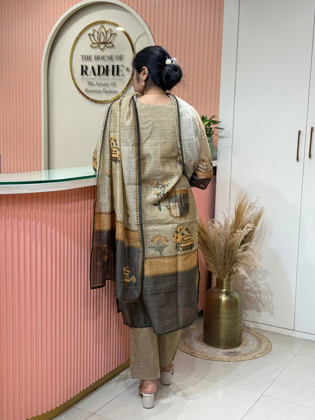 Pure Jamdhani Designer 3 Pcs Set Collection (Cotton Lining)| R211
