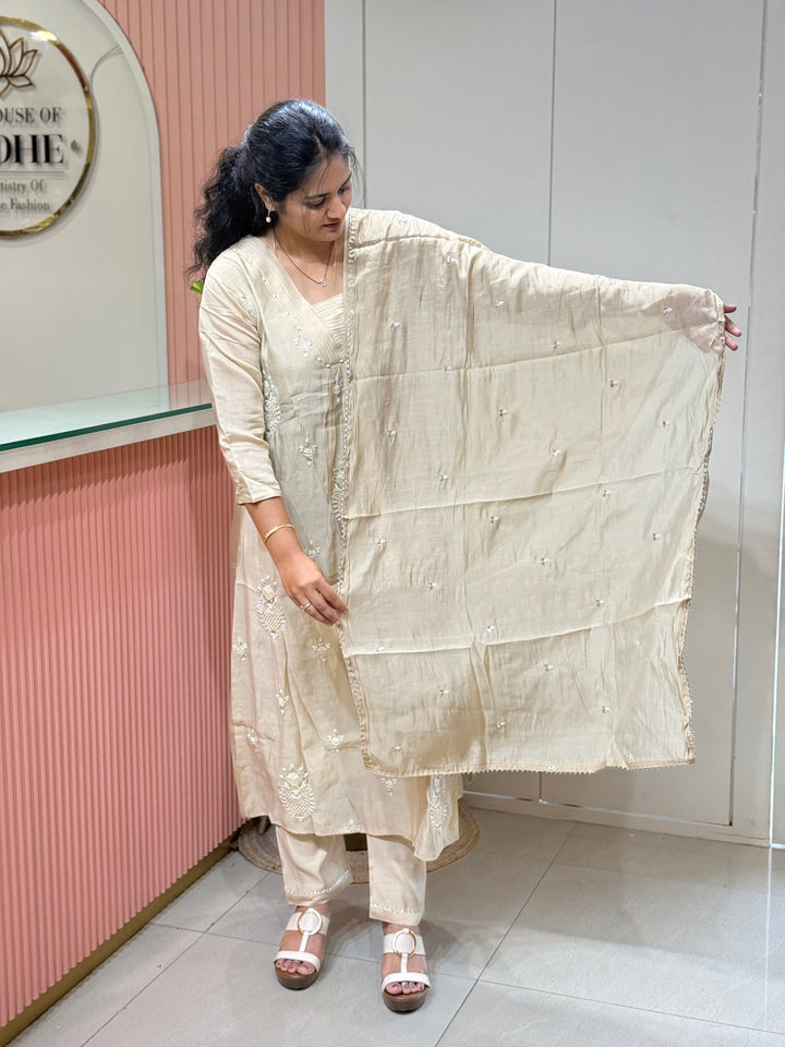 Pure Mul Chanderi handwork collection A Line Pattern | R229
