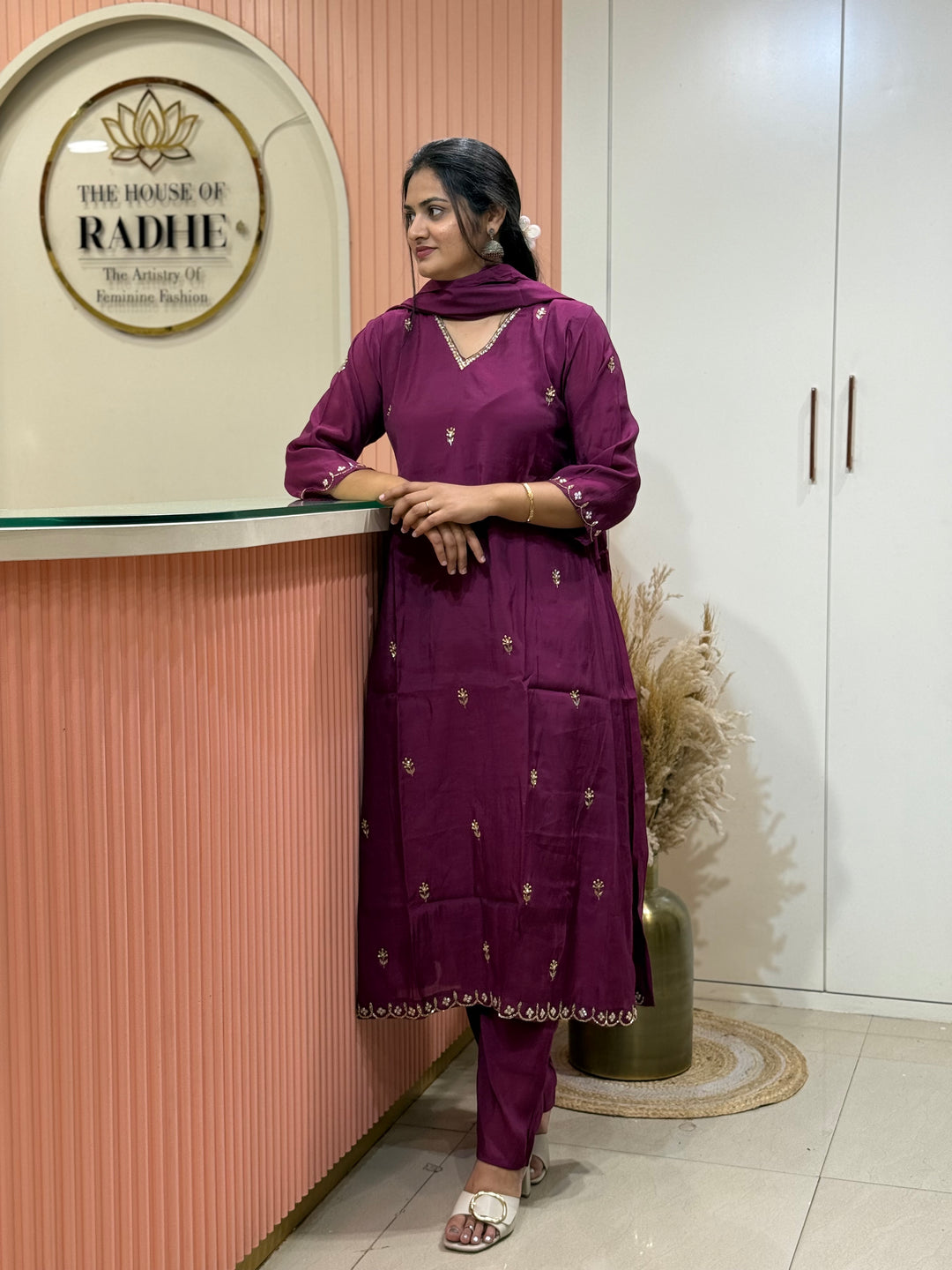 Mul Chanderi Semi Party Wear | R214