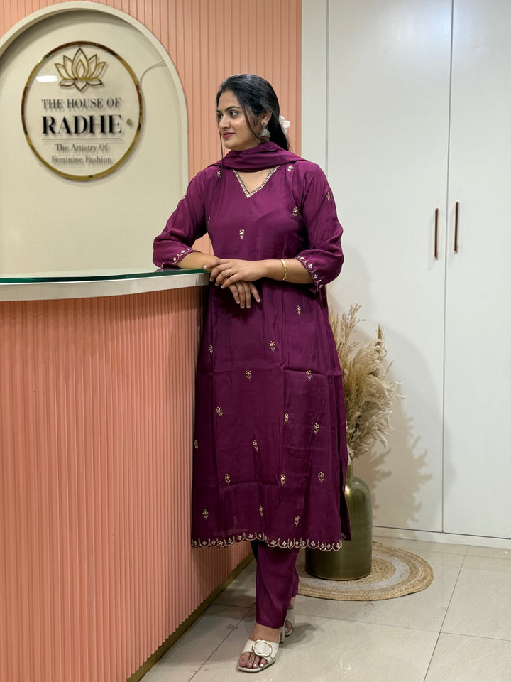 Mul Chanderi Semi Party Wear | R214