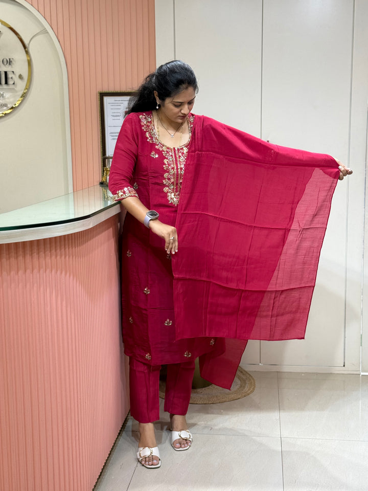 Pure Mul Chanderi Collection with Handwork ( Cotton Lining) | R216