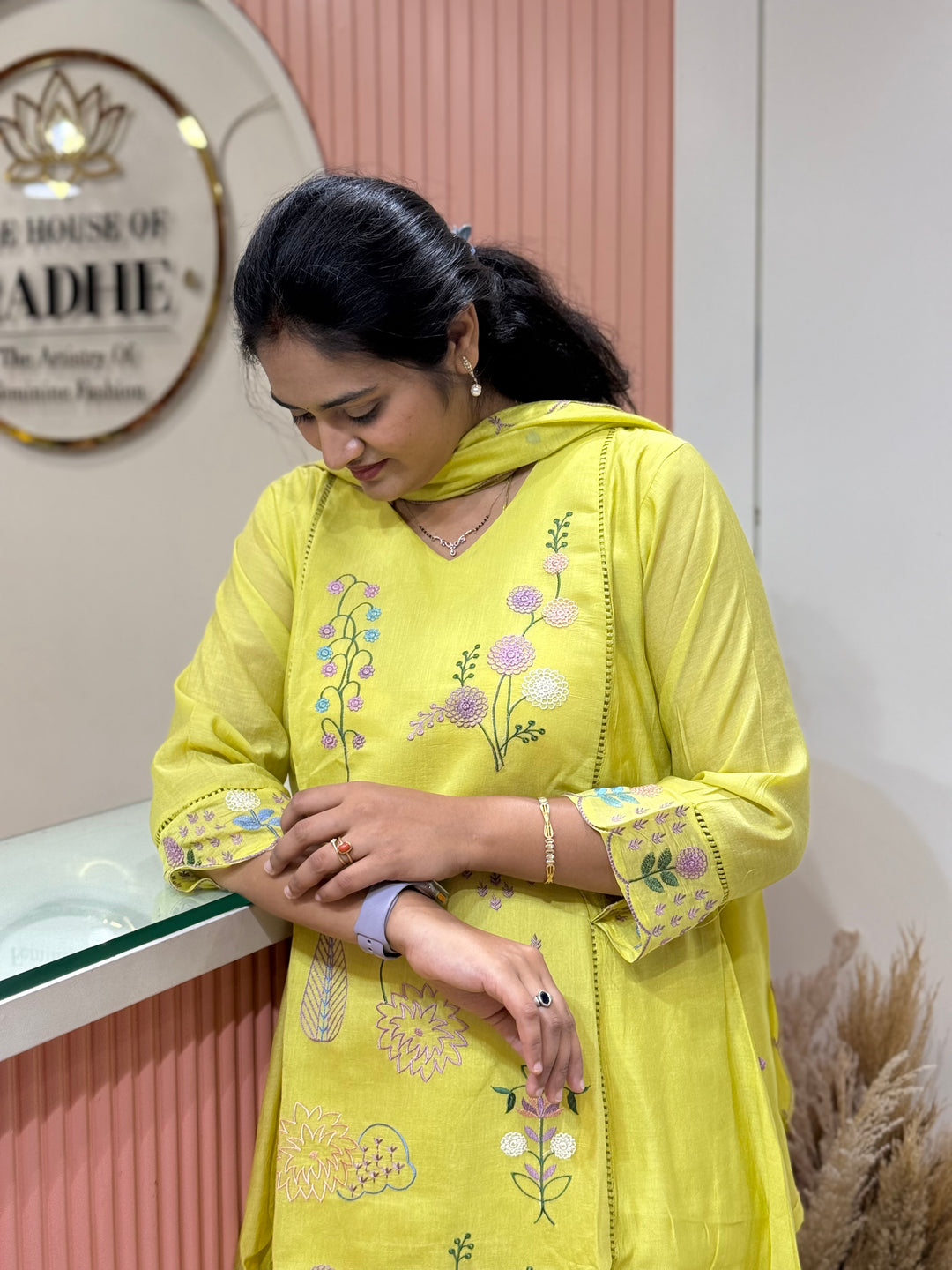 Coral Mul Chanderi Collection with Embroidery work | R179