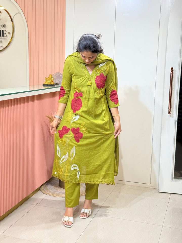Mul Cotton 3 Pcs Set with cotton lining | R181