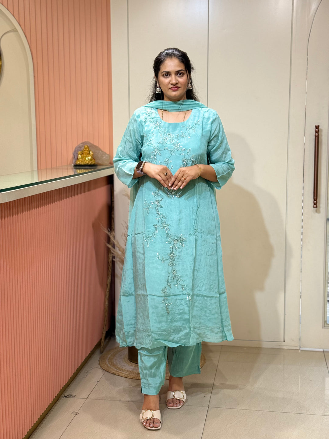 Pure Chinon Handwork Collection Party Wear  | R177