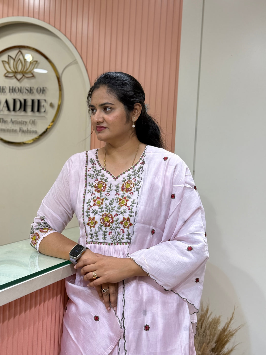 Mul Chanderi Collection with Embroidery work (Cotton Lining)| R204