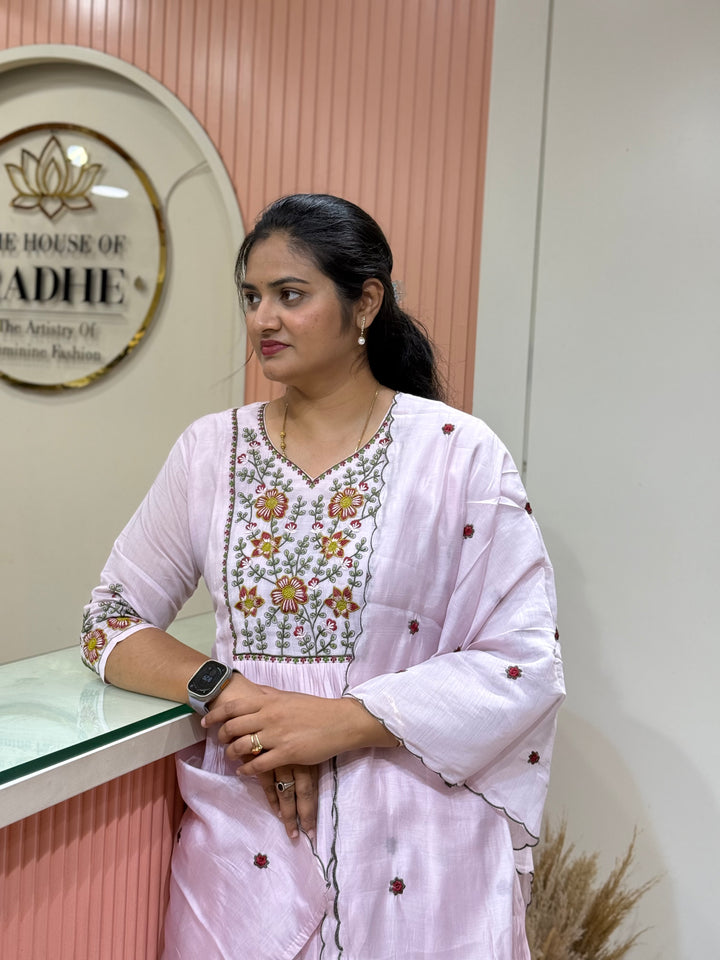Mul Chanderi Collection with Embroidery work (Cotton Lining)| R204