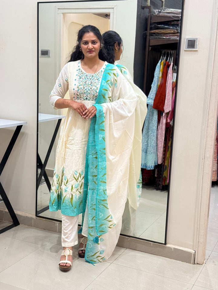 Premium Mul Cotton Anarkali Style Collection with cotton Lining | R164
