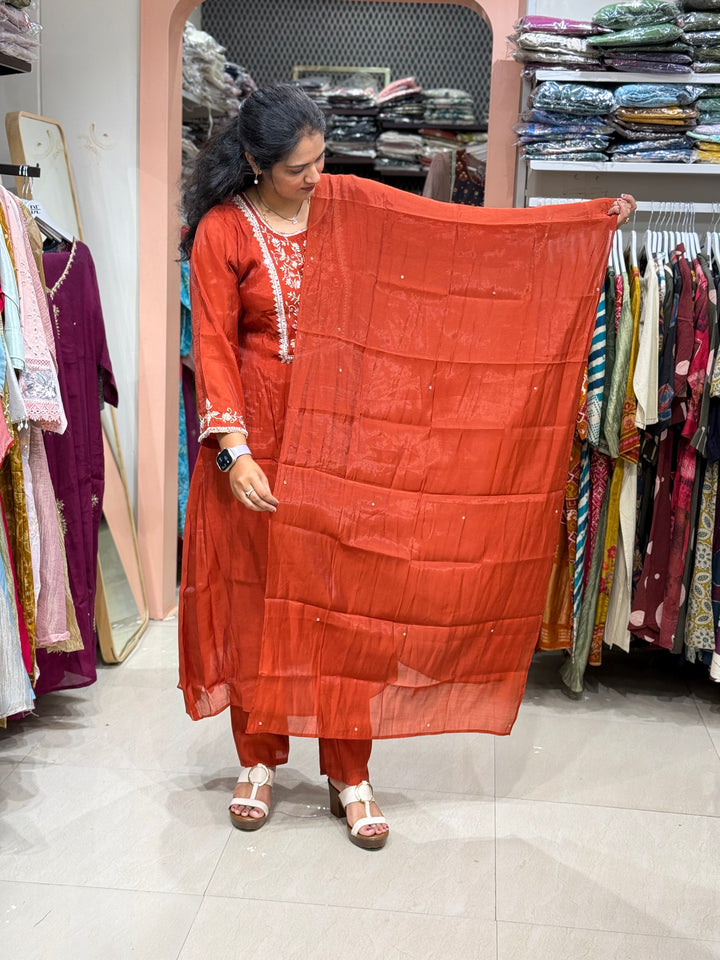 Pure Mul Chanderi Collection with Handwork ( Cotton Lining) | R229