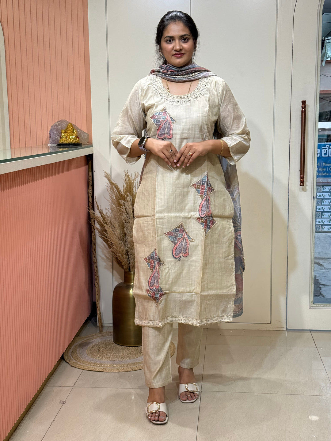 Pure Jamdhani Designer 3 Pcs Set Collection (Cotton Lining)| R211