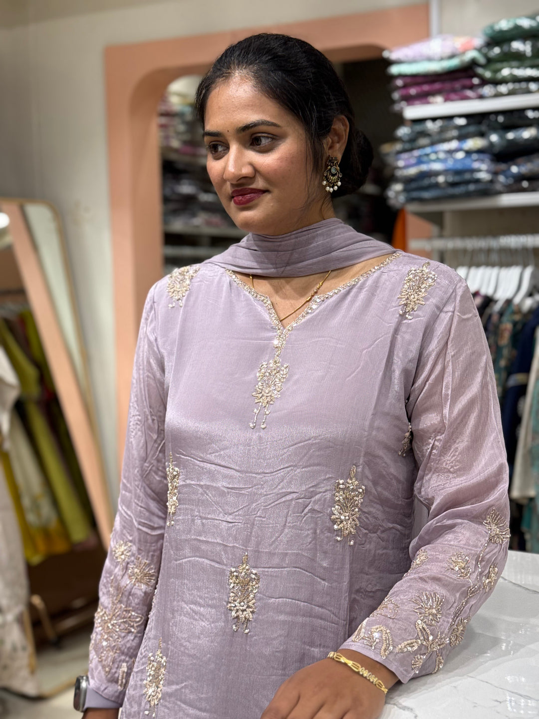 Pure Chinon Handwork Collection Party Wear | R177