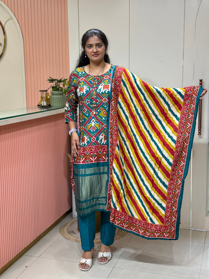 Tusser fabric with Patola design Collection | R227