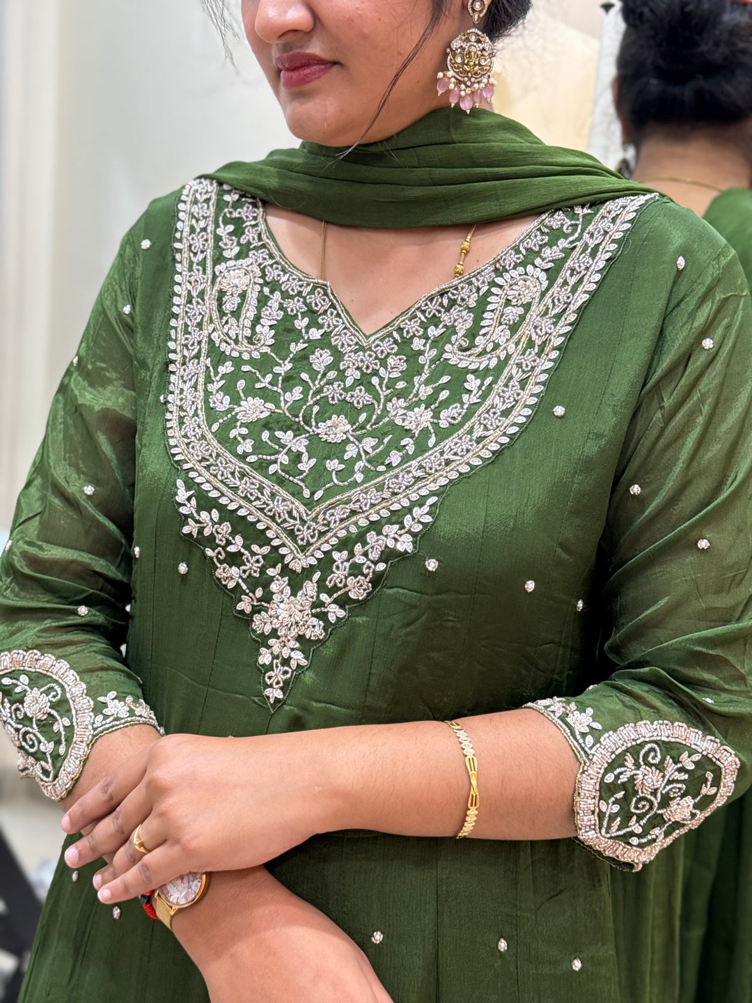 Pure Chinon Handwork Collection Party Wear  | R177