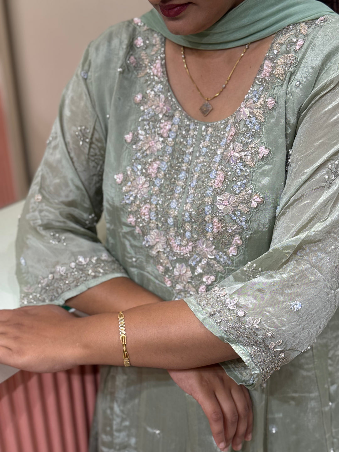 Pure Chinon Handwork Collection Party Wear | R117