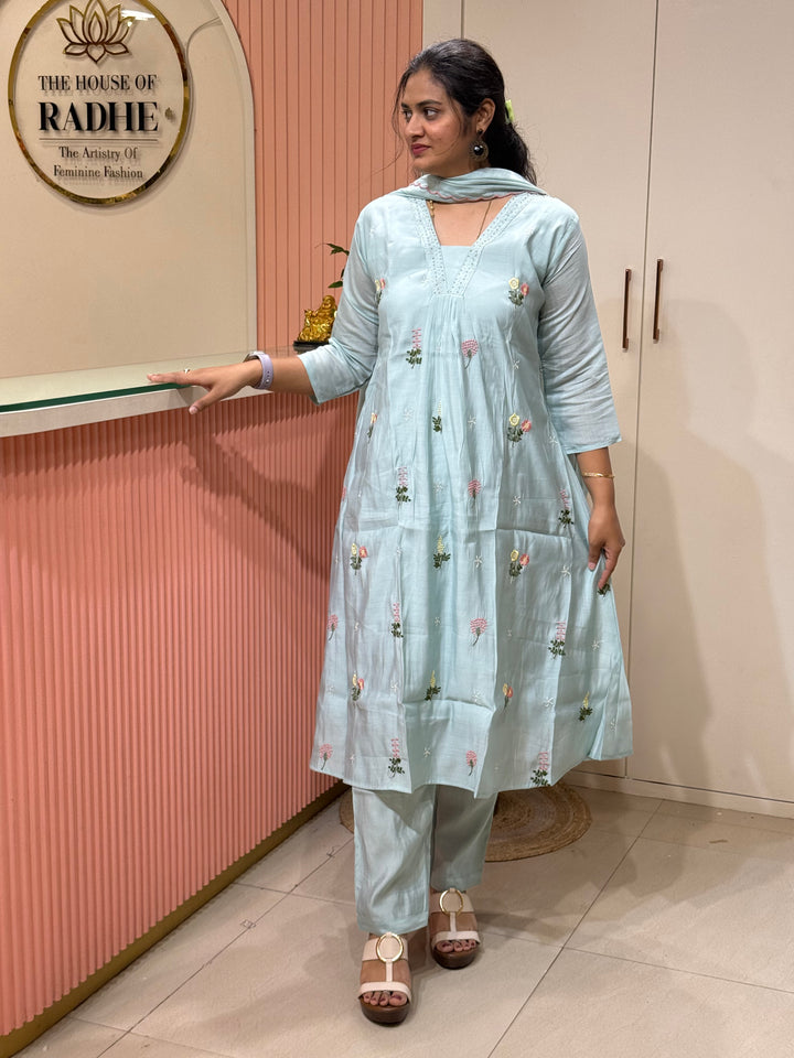 Mul Chanderi Collection With Embroidery Work | R179