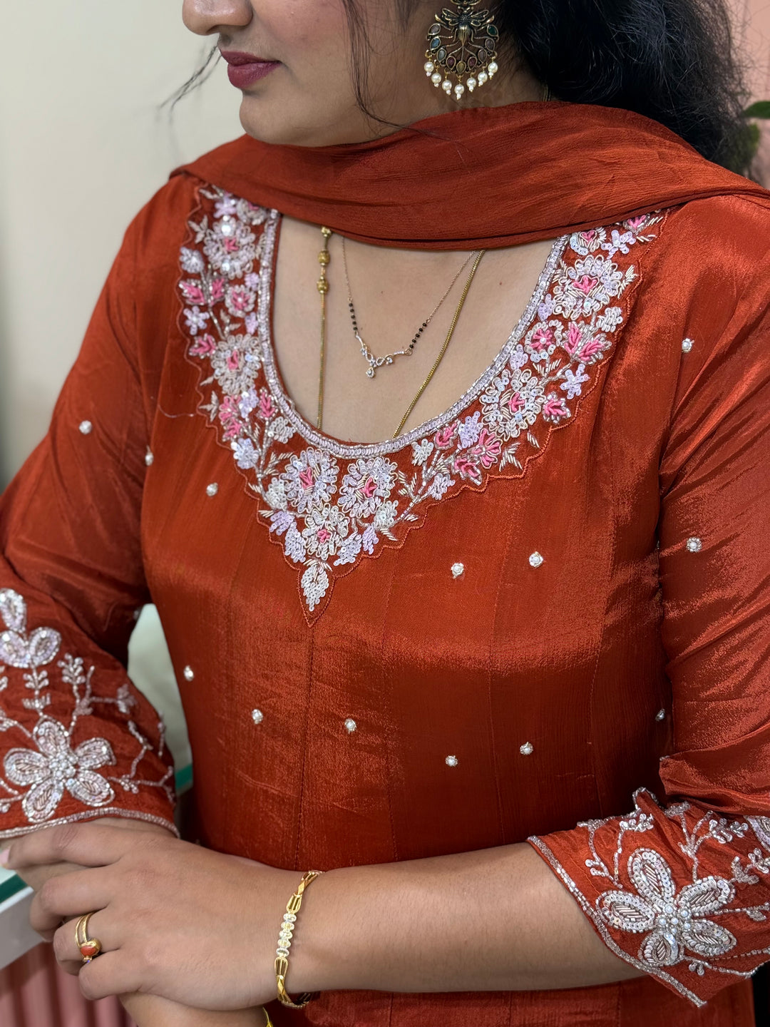 Pure Chinon Handwork Collection Party Wear  | R177