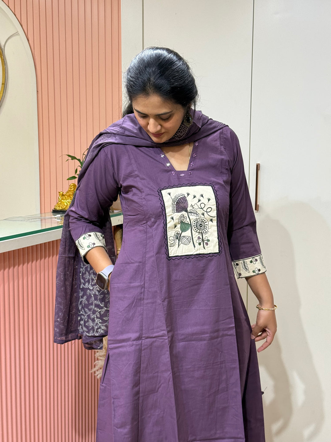 Cotton Beautiful Front &amp; Back Patchwork A-Line Collection | R220