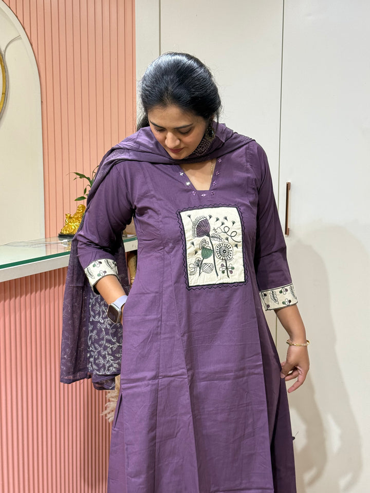 Cotton Beautiful Front &amp; Back Patchwork A-Line Collection | R220