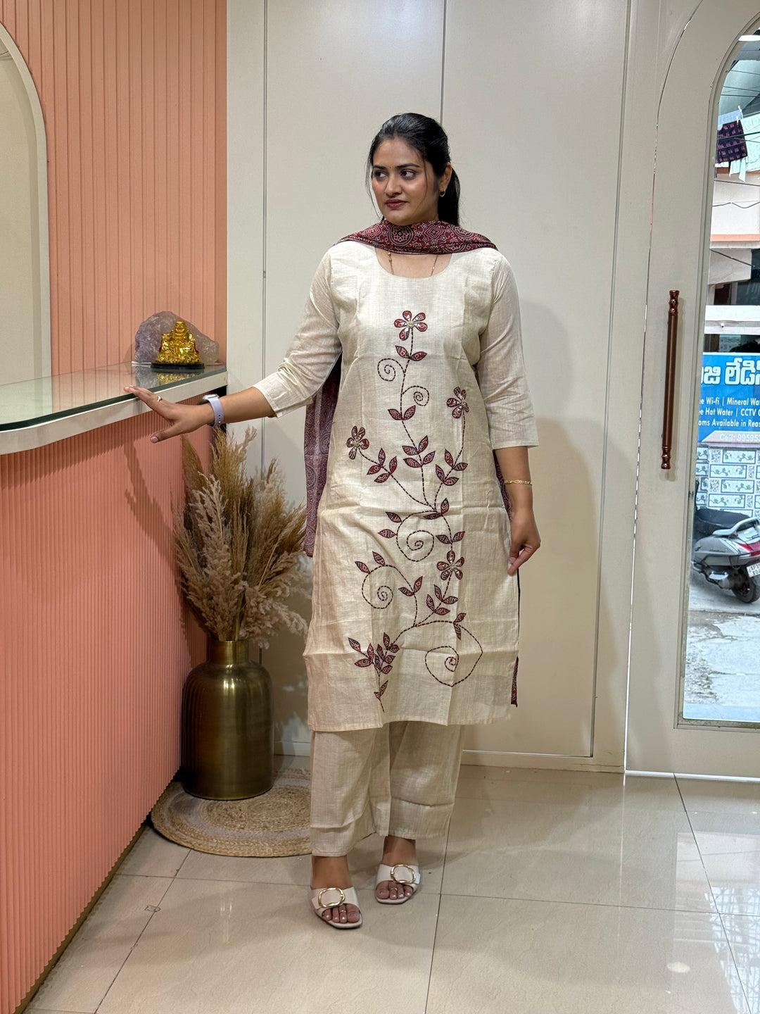 Pure Jamdhani Designer 3 Pcs Set Collection (Cotton Lining)| R211