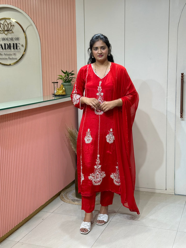 Pure Chinon Festive Collection | Full Handwork, Sequin &amp; Cut Dana | R177