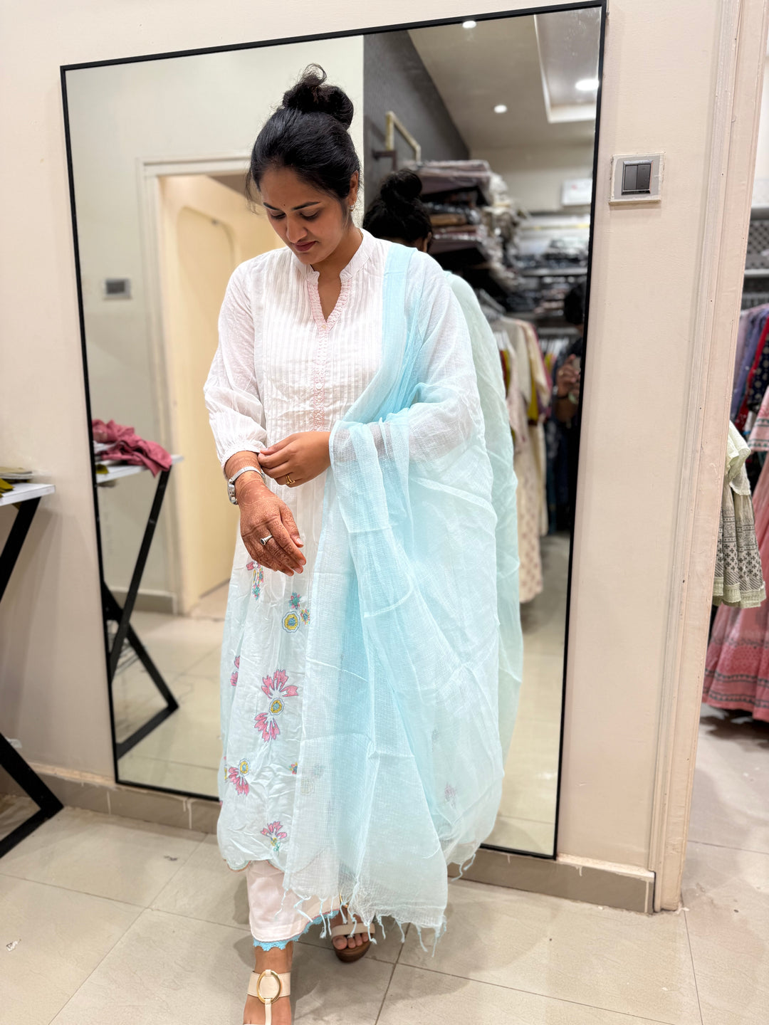 Premium Mul Cotton Ombré Shade Collection With Kota Doria Dupatta | R176
