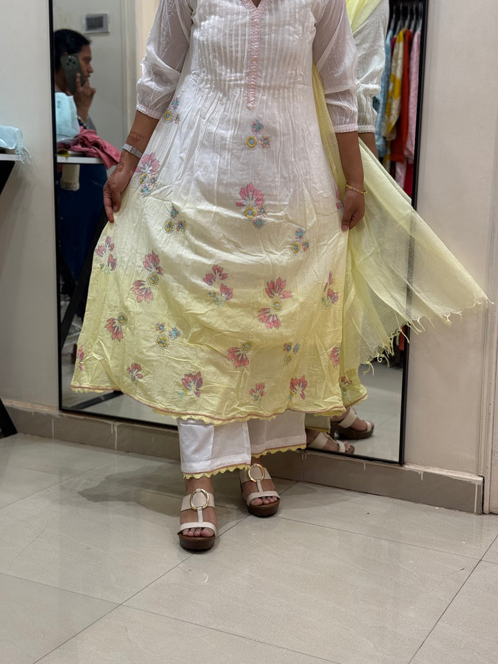 Premium Mul Cotton Ombré Shade Collection With Kota Doria Dupatta | R176