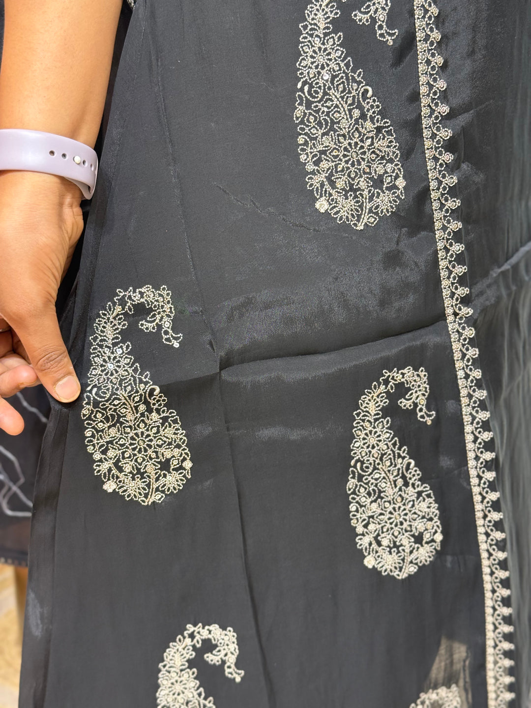 Mul Chanderi with Embroidery work (Cotton Lining) | R138