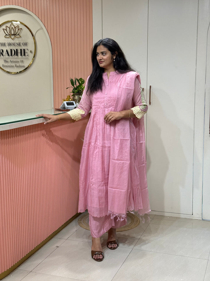 Banarasi Mul Chanderi Collection (Cotton Lining )| Applique Work | R225