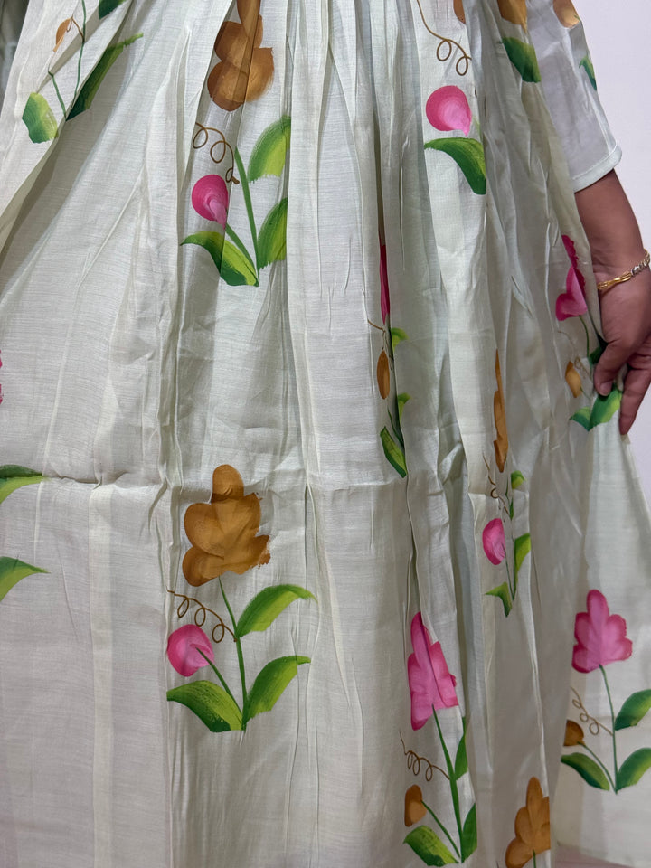 Mul Chanderi Collection with Brush Paint | R209